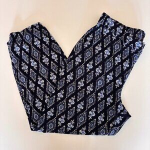 WHBM the Jogger blue printed cropped pants size S